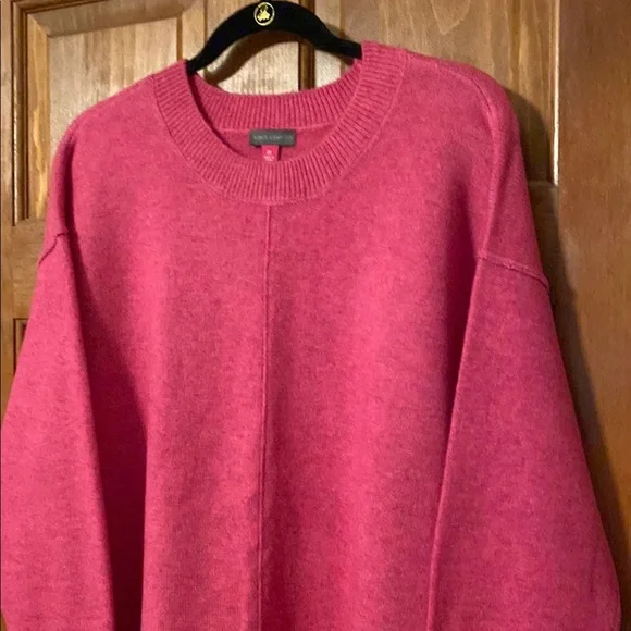 Vince Camuto Pink Crew Neck Sweater Cozy Knit - Picture 4 of 8